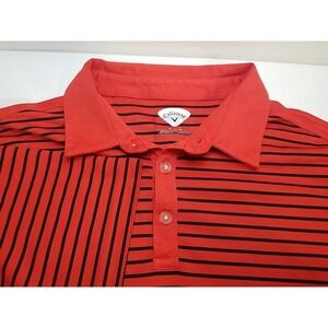 Callaway Mens Polo Short Sleeve Red Black Striped Size XL Shirt Golf